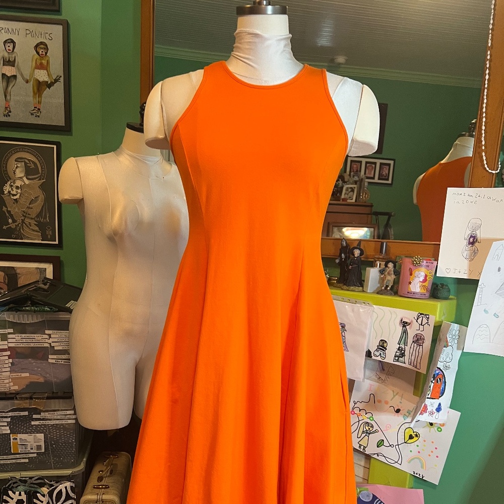Manners London Orange Asri Midi Dress